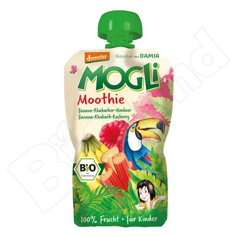 Ovocné pyré Moothie banán + rebarbora + malina