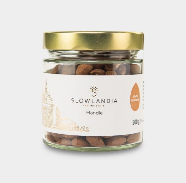 Mandle jemne pražené v skle