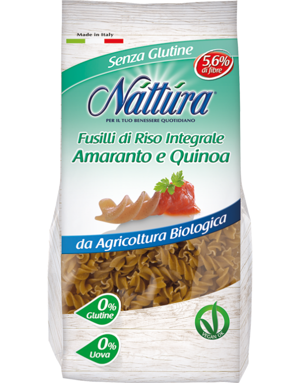 NATTURA Bio Fusilli bezlepkové ryžové s amarantom a quinoa Nattura