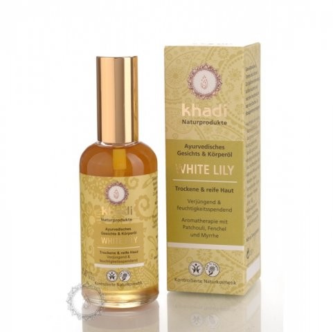 Pleťový a telový olej KHADI BIELA ĽALIA 100ml